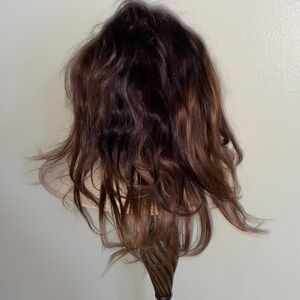 Luxurious Brown highlighted wig silk base